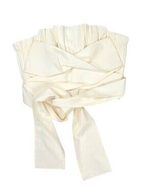 ADEAM Pleated Bustier Top in White